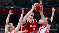 中国女篮热身赛战胜捷克队