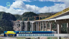 同赛高速公路扎毛河特大桥完成箱梁架设