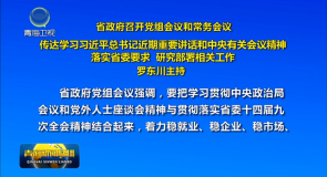 省政府召开党组会议和常务会议