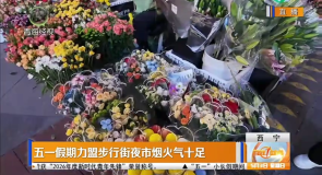 五一假期力盟步行街夜市烟火气十足