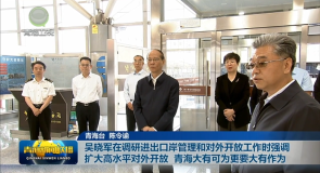 吴晓军在调研进出口岸管理和对外开放工作时强调 扩大高水平对外开放 青海大有可为更要大有作为