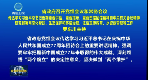 省政府召开党组会议和常务会议 罗东川主持