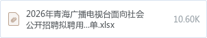 2026年青海广播电视台面向社会公开招聘拟聘用人员公示名单.xlsx